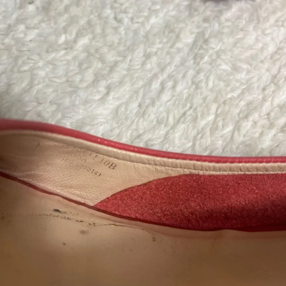 Cole Haan Nike Air leather blood orange Peep Toe Wedge Shoes SZ10B
